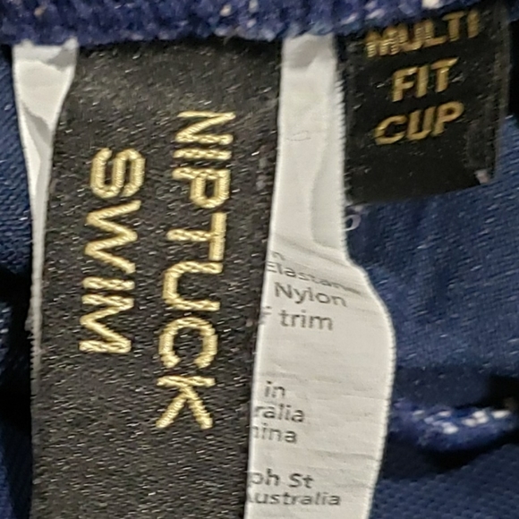 NipTuck Navy Nautical Foil Joanne Twist Front Tummy Control One Piece Swimsuit - Picture 3 of 9